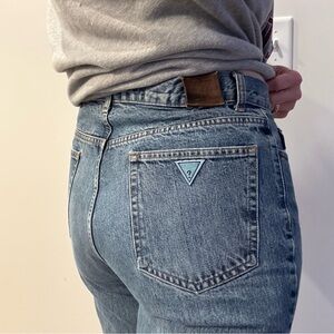 90s Vintage GUESS Denim | USA Made | Rigid Straight Leg Jeans Unisex Fit